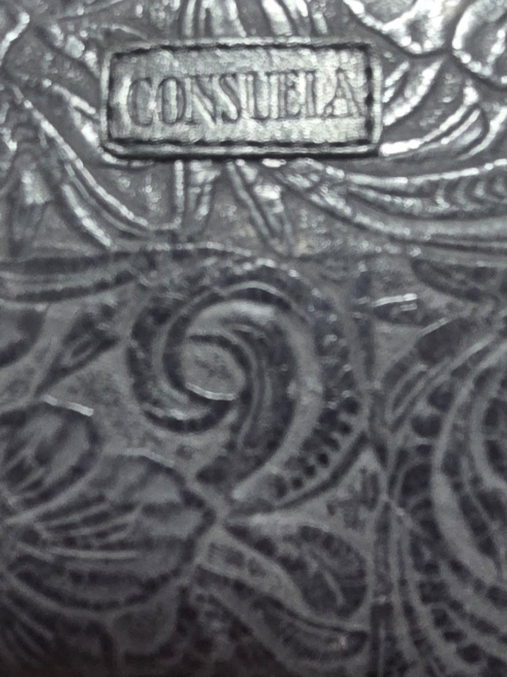 Consuela Charcoal Floral Embossed Zip Wallet - Picture 3 of 4